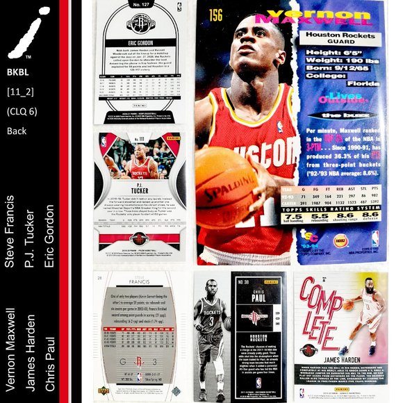 Houston Rockets  6 Card Lot - BKBL [11_2] - Picture 2 of 14